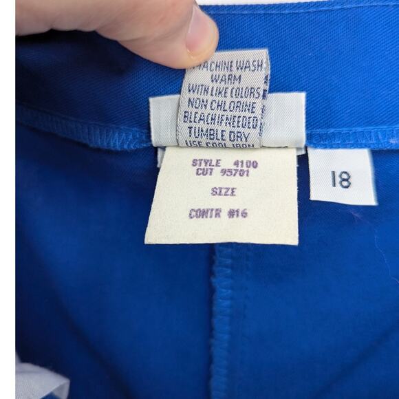 NWT VTG Cabin Creek Blue 8" Inseam High Rise Shorts Size 18 w Belt Made in USA - Picture 7 of 7